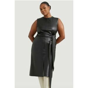 Modern Citizen‎ Pilar Vegan Leather Tie Front Dress - Size 3X